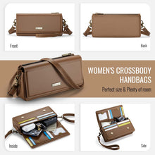 Muat gambar ke penampil Galeri, Casekis Multifunctional Leather Crossbody Phone Bag Brown
