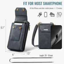 Muat gambar ke penampil Galeri, Casekis Crossbody RFID Zipper Phone Bag Black
