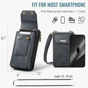 Casekis Crossbody RFID Zipper Phone Bag Black