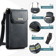 Cargar imagen en el visor de la galería, Casekis Crossbody RFID Zipper Phone Bag Black
