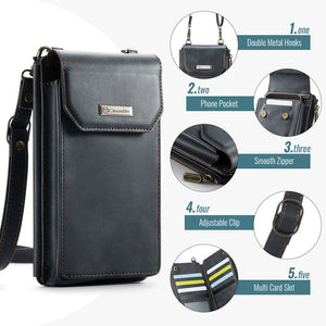 Casekis Crossbody RFID Zipper Phone Bag Black