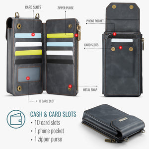 Casekis Crossbody RFID Zipper Phone Bag Black