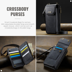 Casekis Crossbody RFID Zipper Phone Bag Black