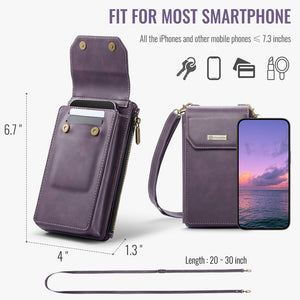 Casekis Crossbody RFID Zipper Phone Bag Purple
