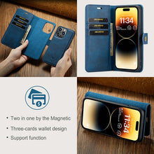 Load image into Gallery viewer, Casekis Detachable Leather Wallet Phone Case Blue
