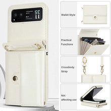 Lade das Bild in den Galerie-Viewer, Casekis Moto Razr 40 Cardholder Crossbody Leather Phone Case White
