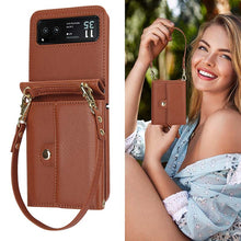 Load image into Gallery viewer, Casekis Moto Razr 40 Cardholder Crossbody Leather Phone Case Brown
