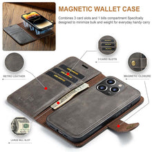Load image into Gallery viewer, Casekis Detachable Leather Wallet Phone Case Gray
