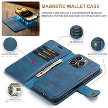 Load image into Gallery viewer, Casekis Detachable Leather Wallet Phone Case Blue
