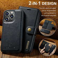 Load image into Gallery viewer, Casekis Detachable Leather Wallet Phone Case Black
