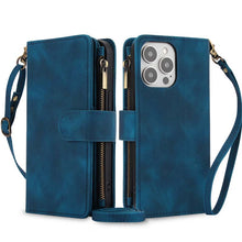 Cargar imagen en el visor de la galería, Casekis Crossbody 9 Card Holder Phone Case Navy Blue
