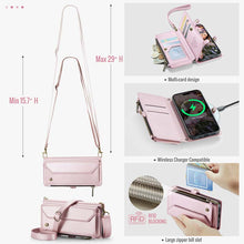 Load image into Gallery viewer, Casekis Cardholer Zipper Wallet Crossbody Phone Case Pink
