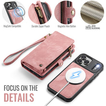 Charger l'image dans la galerie, Casekis Wrist Strap Zipper Wallet Phone Case Pink
