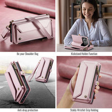 Load image into Gallery viewer, Casekis Cardholer Zipper Wallet Crossbody Phone Case Pink
