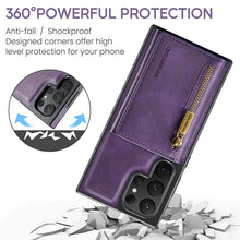 Cargar imagen en el visor de la galería, Casekis RFID Magnetic Detachable Leather Wallet Phone Case Purple
