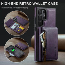 Cargar imagen en el visor de la galería, Casekis RFID Magnetic Detachable Leather Wallet Phone Case Purple
