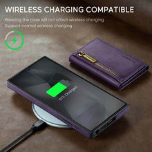 Cargar imagen en el visor de la galería, Casekis RFID Magnetic Detachable Leather Wallet Phone Case Purple
