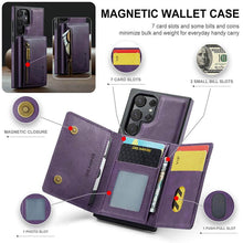 Cargar imagen en el visor de la galería, Casekis RFID Magnetic Detachable Leather Wallet Phone Case Purple
