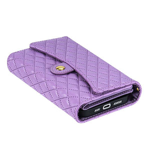 Casekis 7-Slot Foldable Crossbody Wallet Phone Case Purple