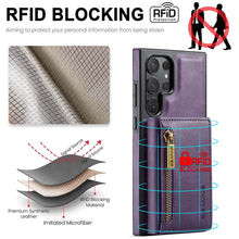 Lade das Bild in den Galerie-Viewer, Casekis RFID Magnetic Detachable Leather Wallet Phone Case Purple
