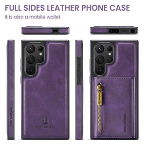 Casekis RFID Magnetic Detachable Leather Wallet Phone Case Purple