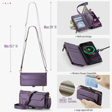 Load image into Gallery viewer, Casekis Cardholer Zipper Wallet Crossbody Phone Case Purple
