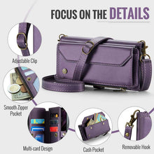 Load image into Gallery viewer, Casekis Cardholer Zipper Wallet Crossbody Phone Case Purple
