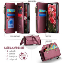 Load image into Gallery viewer, Casekis Cardholer Zipper Wallet Crossbody Phone Case Red

