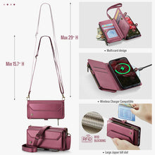 Load image into Gallery viewer, Casekis Cardholer Zipper Wallet Crossbody Phone Case Red
