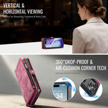 Charger l'image dans la galerie, Casekis Wrist Strap Zipper Wallet Phone Case Red
