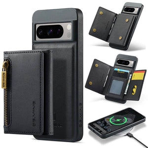 Casekis RFID Magnetic Detachable Leather Wallet Phone Case Black