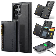 Cargar imagen en el visor de la galería, Casekis RFID Magnetic Detachable Leather Wallet Phone Case Black
