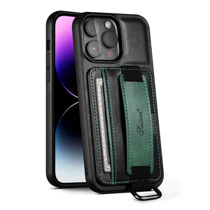 Casekis Card Holder Wrist Strap Phone Case Black