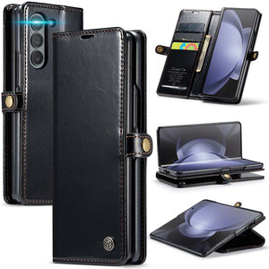 Casekis Luxury Flip Leather Card Slots Phone Case for Galaxy Z Fold 5 5G