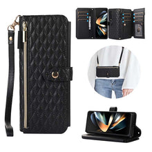 Load image into Gallery viewer, Casekis Crossbody Cardholder Phone Case For Galaxy Z Fold 5 Black
