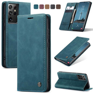 Casekis Carholder Retro Wallet Case For Galaxy S21 Ultra 5G