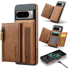 Cargar imagen en el visor de la galería, Casekis RFID Magnetic Detachable Leather Wallet Phone Case Brown
