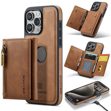 Cargar imagen en el visor de la galería, Casekis RFID Magnetic Detachable Leather Wallet Phone Case Brown
