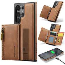 Cargar imagen en el visor de la galería, Casekis RFID Magnetic Detachable Leather Wallet Phone Case Brown
