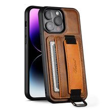 Muat gambar ke penampil Galeri, Casekis Card Holder Wrist Strap Phone Case Brown
