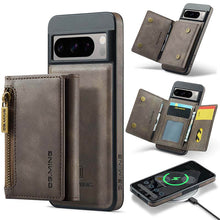 Cargar imagen en el visor de la galería, Casekis RFID Magnetic Detachable Leather Wallet Phone Case Coffee
