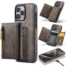 Cargar imagen en el visor de la galería, Casekis RFID Magnetic Detachable Leather Wallet Phone Case Coffee
