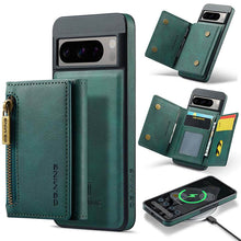 Muat gambar ke penampil Galeri, Casekis RFID Magnetic Detachable Leather Wallet Phone Case Green
