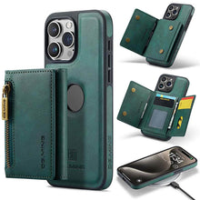 Cargar imagen en el visor de la galería, Casekis RFID Magnetic Detachable Leather Wallet Phone Case Green
