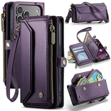 Load image into Gallery viewer, Casekis Cardholer Zipper Wallet Crossbody Phone Case Purple
