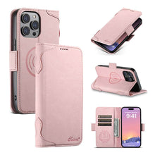 Cargar imagen en el visor de la galería, Casekis Leather Wallet Phone Case compatible with MagSafe Pink
