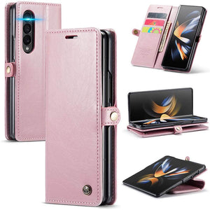 Casekis Galaxy Z Fold 4 5G Luxury Flip Leather Card Slots Phone Case