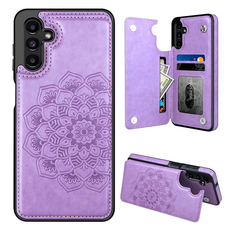 Casekis Mandala Embossed Phone Case Purple for Galaxy A54 5G