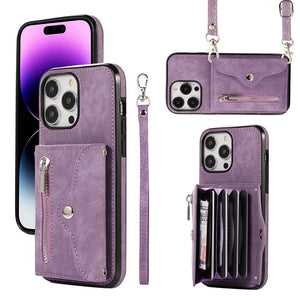 Casekis Accordion Cardholder RFID Zipper Phone Case Purple