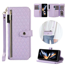 Load image into Gallery viewer, Casekis Crossbody Cardholder Phone Case For Galaxy Z Fold 4 Purple
